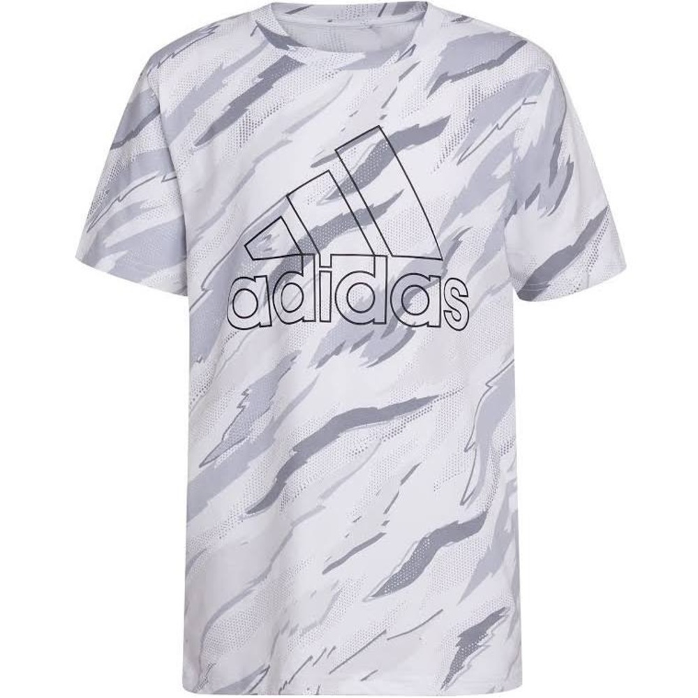 adidas Boys' Short Sleeve Cotton Allover Camo T-Shirt Size: Large (14/16)
